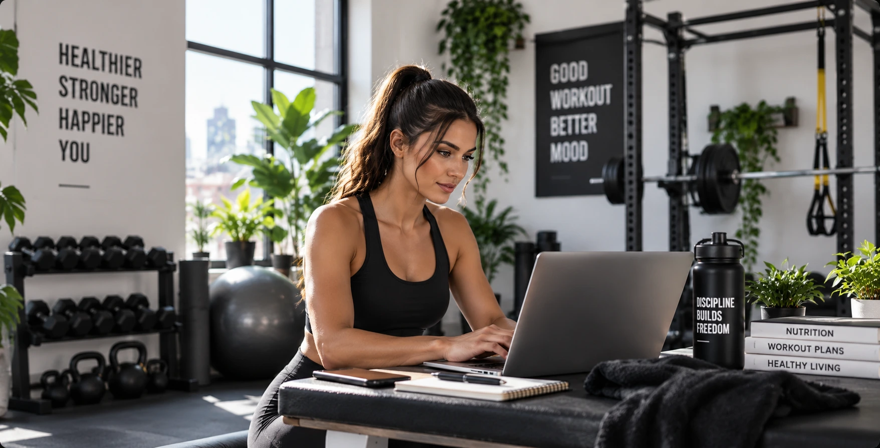Fitness-Profi mit Kundenplan und Trainingsprogrammen